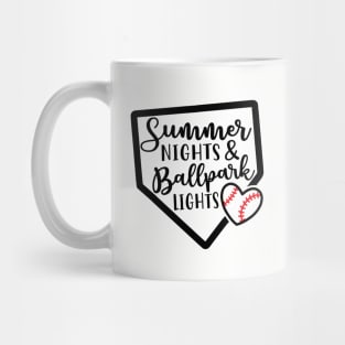 Summer Nights Ballpark Lights Baseball Mug